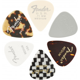 Fender 351 Shape Material Medley Medium Медиаторы (6 штук)