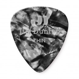 Dunlop 483P02TH Celluloid Black Pearloid Thin 12Pack Медиаторы, 12 шт