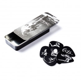 Dunlop JHPTR06M Jimi Hendrix Silver Portrait Pick Tin Набор медиаторов, 12 шт