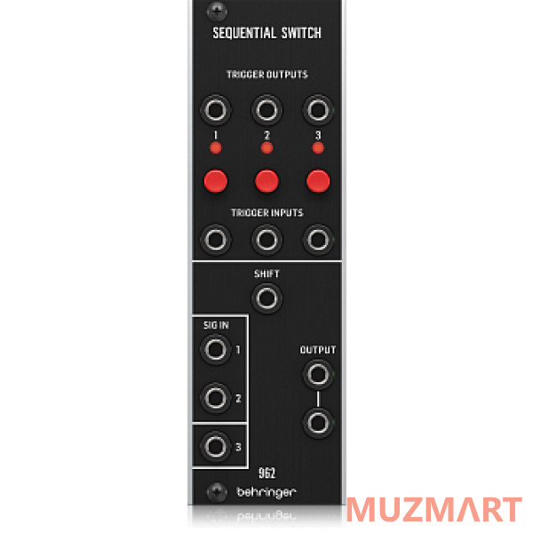 Behringer 962 SEQUENTIAL SWITCH модуль синтезатора: CV-мультиплексор, 3 входа, 3 выхода, формат Eurorack