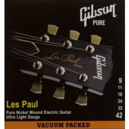Gibson SEG-LP9 LES PAUL PURE NICKEL WOUND .009-042 Струны для электрогитары