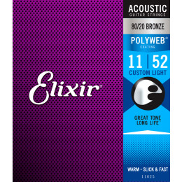Elixir 11025 Polyweb ANTI-RUST Custom Light Струны для акустической гитары